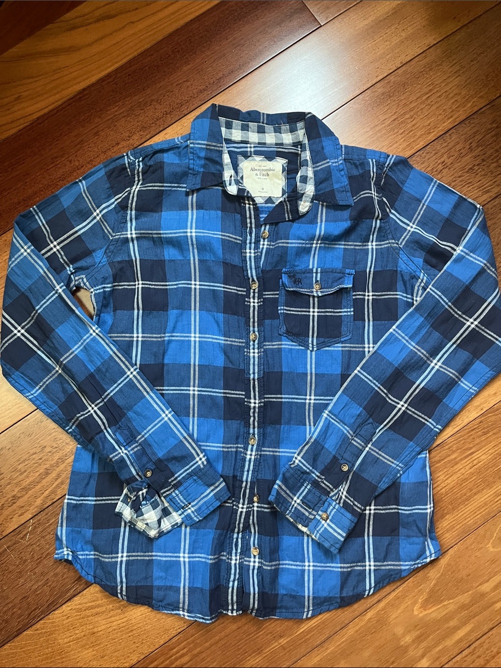 NWOT Y2K Abercrombie Moose Logo Flannel Plaid Shirt